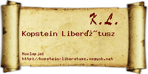 Kopstein Liberátusz névjegykártya